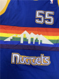 NBA Nuggets # 55 Mutombo snow mountain blue top Mesh Jersey 1:1 Quality