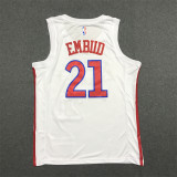 23 NBA 76ers Embiid #21 White City Edition 1:1 Quality NBA Jersey