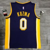 NBA Laker retro purple V-neck No.0 Kuzma with chip 1:1 Quality