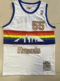 NBA Nuggets # 55 mutombo snow mountain white top Mesh Jersey 1:1 Quality