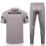 21/22 PSG Paris Light gray Short-sleeved Trouser Suit (胸前All) 1:1 Quality Soccer Jersey