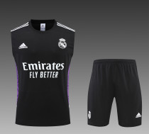 22/23 Real Madrid Training Suit Kit Black 1:1 Quality Training Jersey