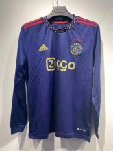 22/23 Ajax Away Blue Long Sleeve Fans 1:1 Quality Soccer Jersey