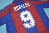 1996-1997 RONALDO # 9 Barcelona Home Red and Blue Retro 1:1 Quality Soccer Jersey
