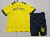 22/23 Dortmund Home Yellow Kids Soccer Jersey