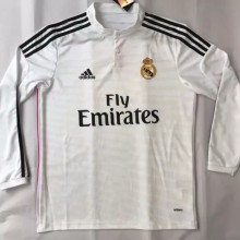2014-2015 Retro Real Madrid Home Long Sleeve 1:1 Quality Soccer Jersey