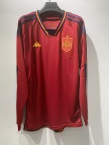22/23 Spain Home Long Sleeve Fan 1:1 Quality Soccer Jersey