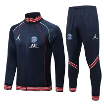 21/22 PSG Paris Royal blue Jacket Tracksuit (红色领) 1:1 Quality Soccer Jersey