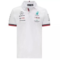 2021 F1 Mercedes White Short Sleeve Racing Suit 1:1 Quality