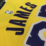 NBA Laker crew neck retro Yellow No. 23 James with chip 1:1 Quality