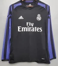 2016-2017 Retro Real Madrid away Black Sleeve 1:1 Quality Soccer Jersey