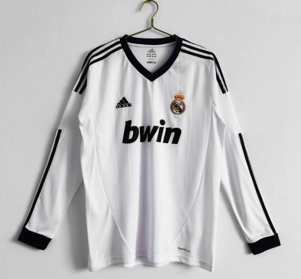 2012-2013 Retro Real Madrid Home Long Sleeve 1:1 Quality Soccer Jersey