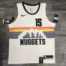 NBA Nuggets white No. 15 yokic with chip 1:1 Quality