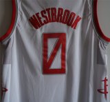 NBA New season rockets (new fabric printing) No.0 Westbrook White City Edition 1:1 Quality