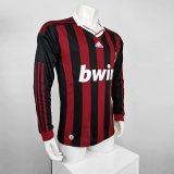2009-2010 AC Home Long Sleeve 1:1 Quality Retro Soccer Jersey