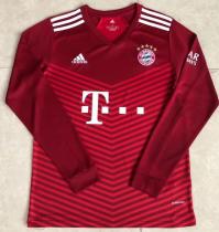 21/22 Bayern Munich Home Fans Long Sleeve 1:1 Quality Soccer Jersey