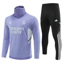 22/23 Real Madrid Training Suit Purple High-collar 1:1 Quality Training Jersey