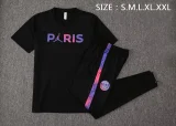 21/22 PSG Paris Black Short-sleeved Trouser Suit 1:1 Quality Soccer Jersey