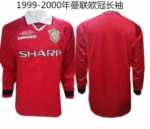 1999/2000 Manchester United Home Long Sleeve Champions League 1:1 Quality Retro Soccer Jersey