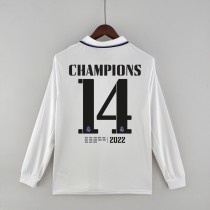 22/23 Printing 14# Champions Real Madrid Long Sleeve Home 1:1 Quality Soccer Jersey