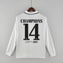22/23 Printing 14# Champions Real Madrid Long Sleeve Home 1:1 Quality Soccer Jersey