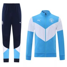 21/22 Manchester City Sky Blue White Jacket Tracksuit 1:1 Quality Soccer Jersey