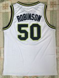 NBA Spurs #50 Admiral David Robinson high school Vintage best Mesh Jersey white 1:1 Quality