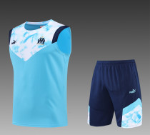 22/23 Marseille Vest Training Suit Kit Blue 1:1 Quality Training Shirt