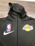 NBA Lakers' black gray warm-up training appearance hooded zipper jacket with chip 1:1 Quality