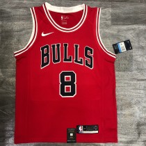 NBA Bulls crew red No. 8 Raven with chip 1:1 Quality