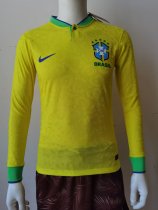 22/23 Brazil Home Long Sleeve Player 1:1 Quality Soccer Jersey