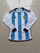 22/23 Argentina Home 3-Stars Long Sleeve Player 1:1 Quality Soccer Jersey