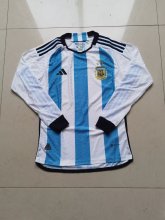 22/23 Argentina Home 3-Stars Long Sleeve Player 1:1 Quality Soccer Jersey