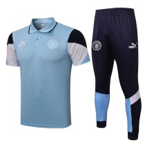 21/22 Manchester City Light blue Polo Tracksuit 1:1 Quality Soccer Jersey