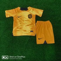 2022 Netherlands Home Orange Kids Soccer Jersey