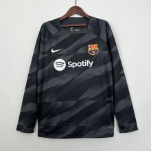 23/24 Barcelona Goalkeeper Black Long Sleeve Fans 1:1 Quality Soccer Jersey