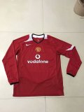 2004-2006 Manchester United Home Long Sleeve 1:1 Retro Soccer Jersey