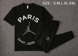 21/22 PSG Paris Jordan Black Short-sleeved Trouser Suit 1:1 Quality Soccer Jersey