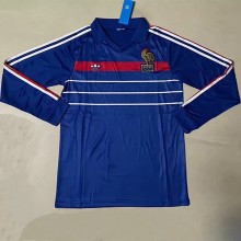 1984-1986 France Home Long Sleeve 1:1 Retro Soccer Jersey