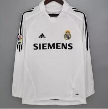 2005-2006 Real Madrid Home Long Sleeve1:1 Retro Soccer Jersey