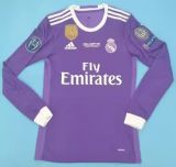 2016/2017 Real Madrid Away Long sleeve 1:1 Quality Retro Soccer Jersey