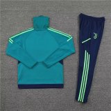 22/23 Juventus Training Suit Green High-collar 1:1 Quality Training Jersey