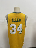 NBA Supersonic Retro #34 Allen vintage yellow top Mesh Jersey 1:1 Quality