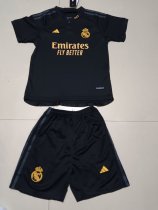 23/24 Kids Real Madrid Away black 1:1 Quality Soccer Jersey