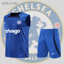 22/23 Chelsea Vest Training Suit Kit Diamond Blue 1:1 Quality Training Jersey