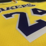 NBA Lakers round neck retro yellow 24 Kobe with chip 1:1 Quality