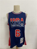 1992 Barcelona Olympic Games American dream moment after moment (round neck) #6 James blue 1:1 Quality