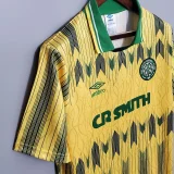 1991-1992 Celtic Away Yellow 1:1 Retro Soccer Jersey