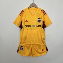 23/24 Colo colo Goalkeeper Yellow 1:1 Kids Soccer Jersey