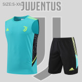 22/23 Juventus Vest Training Suit Kit Blue 1:1 Quality Training Jersey